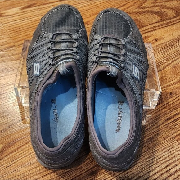 Skechers Women's Biker Relaxed Fit Gray & Blue Size 7.5 Shoes - Picture 10 of 13